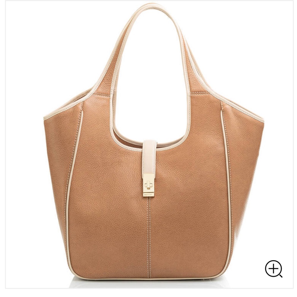 Brahmin Carla Everyday Market Tote Handbag in Fawn Henderson Leather